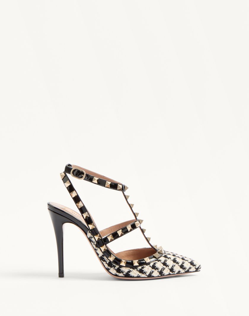 ROCKSTUD PUMP IN PIED-DE-POULE FABRIC 100MM - Image 6